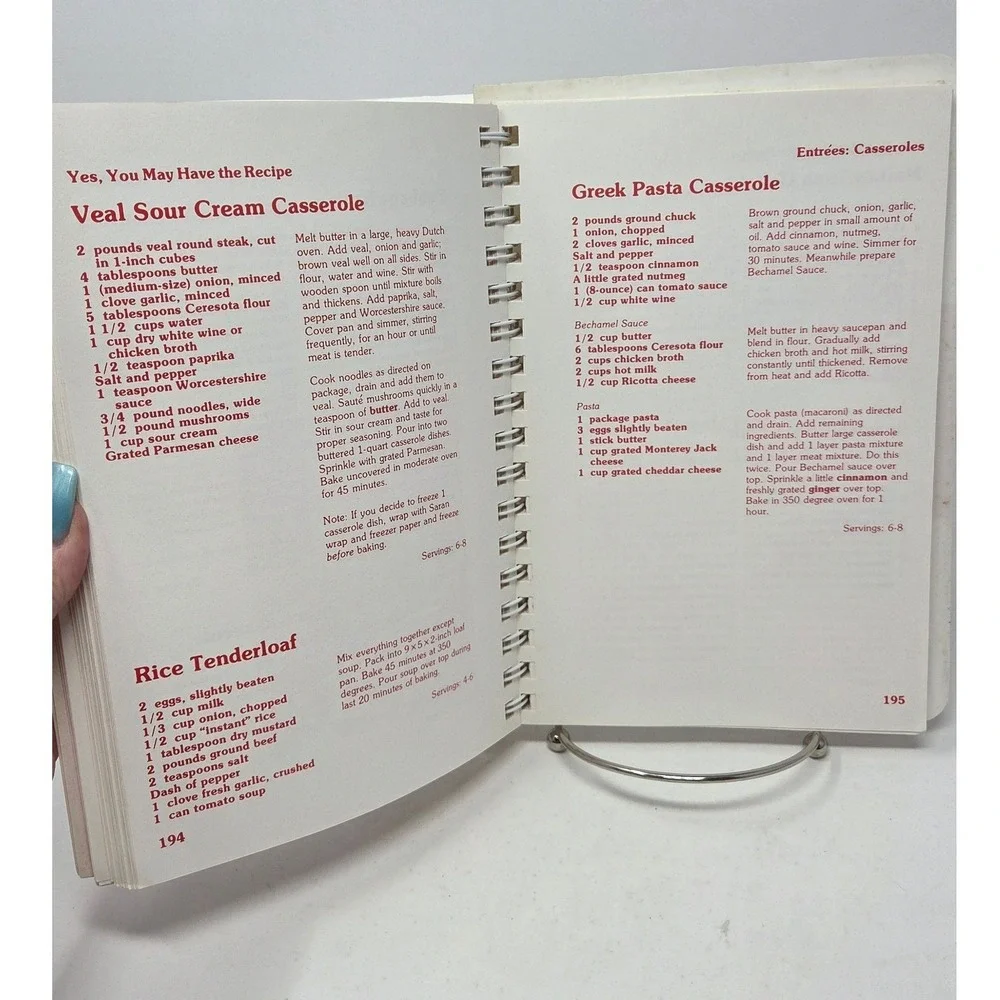 Yes You May Have The Recipe Maria Baker Spiral Cookbook 1994 7th Printing